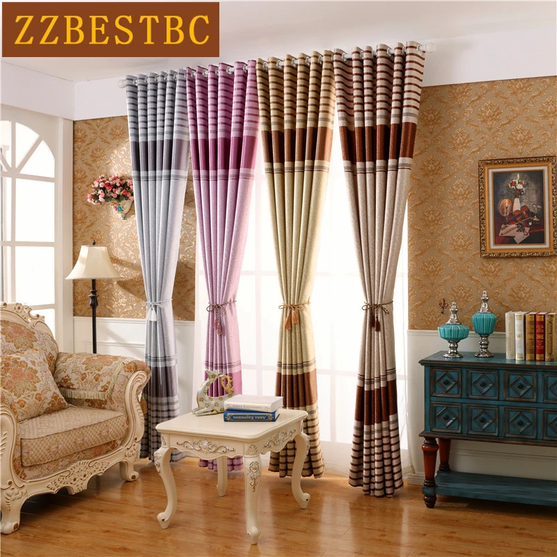 

4 colors modern striped shade curtains for living room Window Kitchen high quality blackout curtains for office bedroom