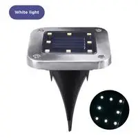 4pcs Cold White Водонепроницаемый IP65 8 светодиодный солнечный подземный светильник s из нержавеющей стали солнечный похороненный напольный светильник Открытый садовый дорожка наземный светильник s - Испускаемый цвет: 4pcs Cold White