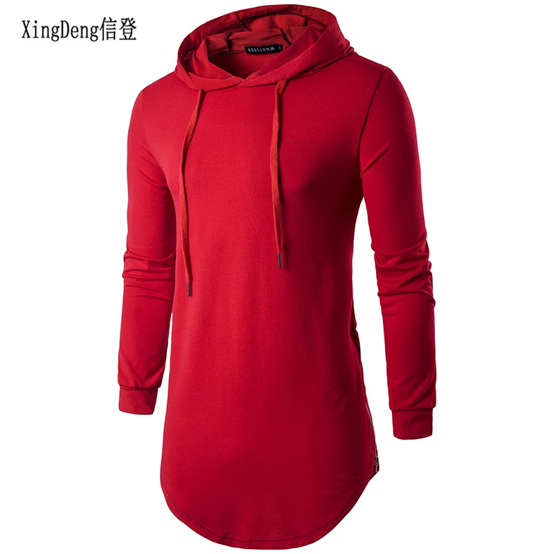 XingDeng Men's Autumn long sleeve Punk shirts Europe Street Hoodie fashion men hip hop hooded stree