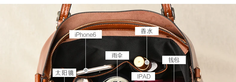 GESUNRY Brand 2018 Fashion Women Handbag Genuine Leather Women Bag Soft Oil Wax Leather Shoulder Bag Large Capacity Casual Tote (4)