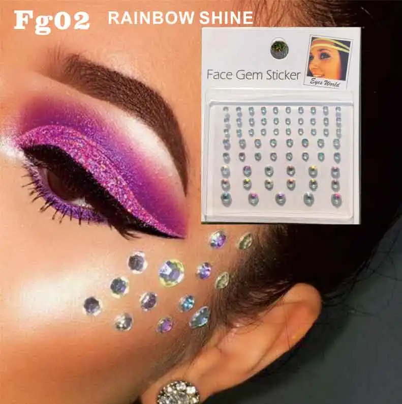 

FG02 Rainbow shine face gem and you can be shine with Halloween costume, fantasy costume, fairy costume, festival