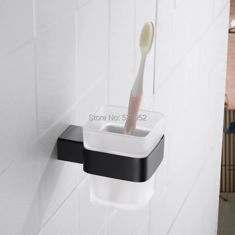 Square Toothbrush Holder Stainless Steel Toothbrush Tumbler&Cup Holder Wall Mount Stainless Steel toothbrush cup bathroom organizer