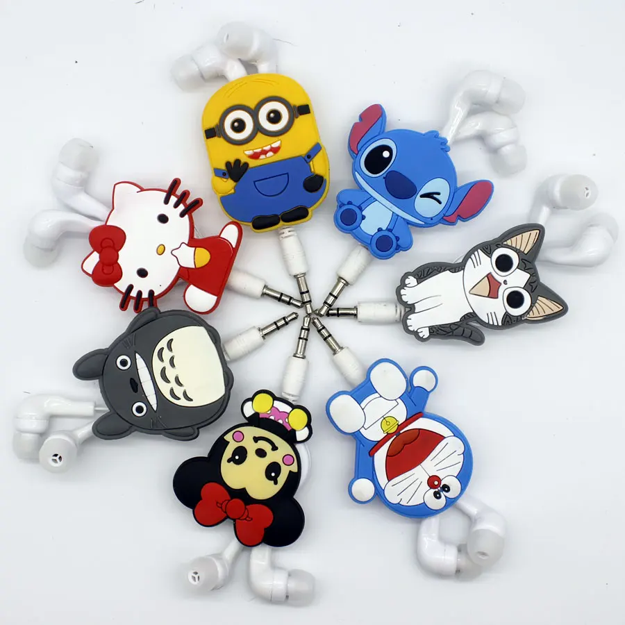 2016 hot High quality cartoon Hello Kitty earphone mickey dads totoro stitch cheese jingle cats Telescopic