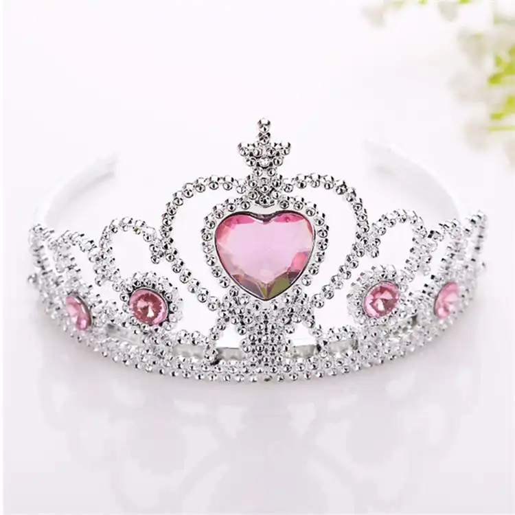 A 7 Pieces Princess Crown Set Princess Tiara Plastic Crown Princess Tiara Set Birthday Gifts Little Girls Birthday Party Favor Dress up Party Accessories for Kids