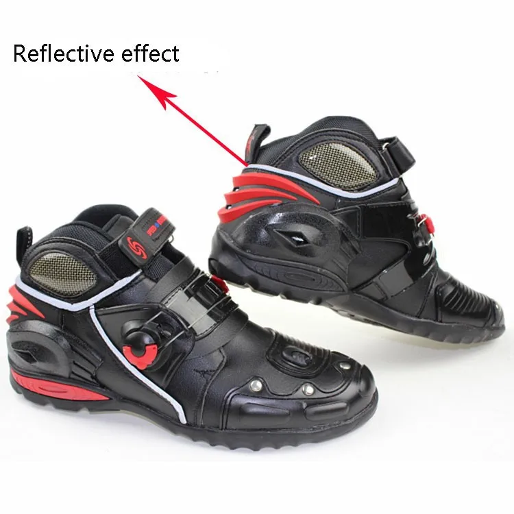 Профессиональные мотоциклетные ботинки для верховой езды; мужские и женские ботинки из микрофибры для езды на мотоцикле; гоночные ботинки; защитная обувь