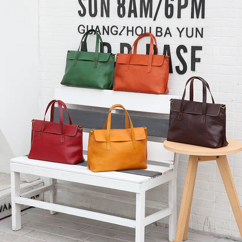 

YIFANGZHE Women's Genuine Leather Tote (Middle size), Fashion Handbag /Messenger Bag with Adjustable Strap for Girls/Ladies