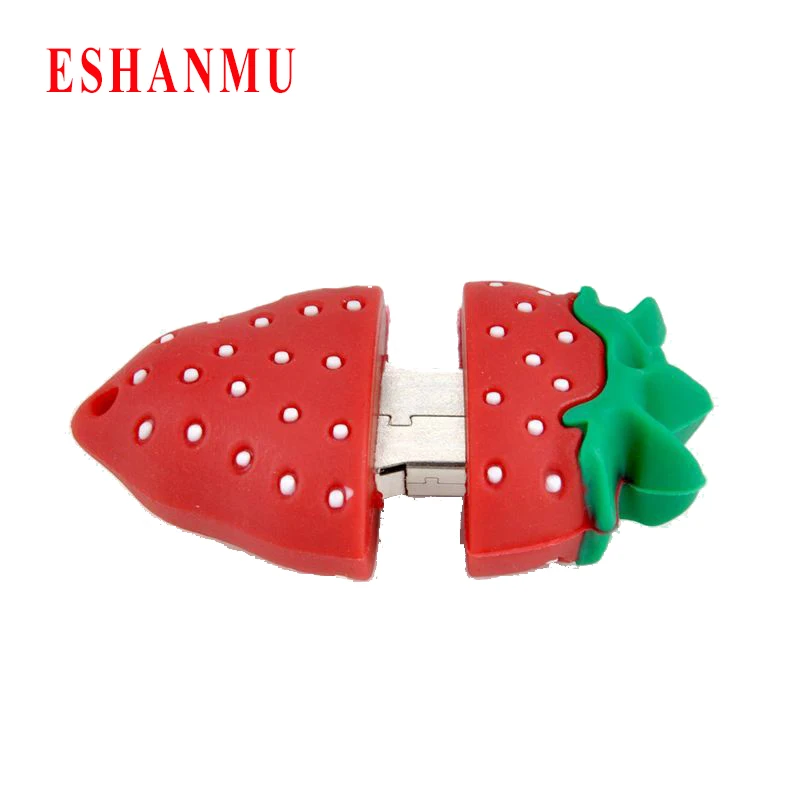 Cartoon Strawberry USB Flash Drive Pendrive 4GB 8GB 16GB 32GB USB Stick External Memory Storage Pen Drive