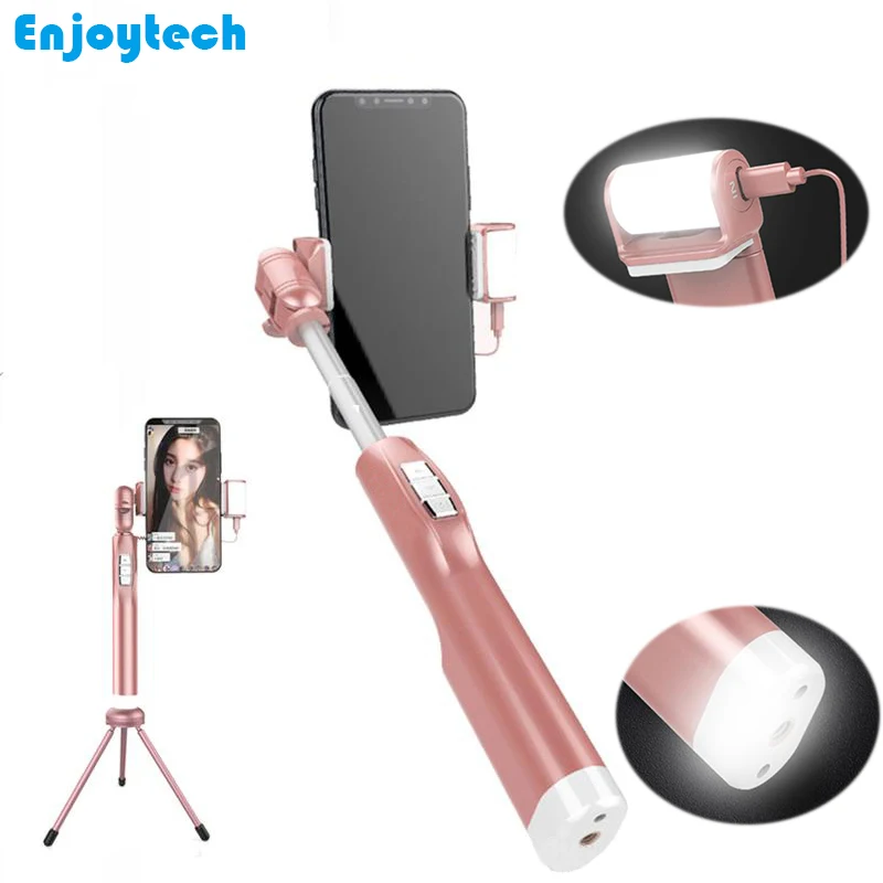 

Mini Bluetooth Selfie Stick With Dual LED Fill Light Monopod With 360Dgree Rotation Holder For Iphone Xiaomi Samsung Phones