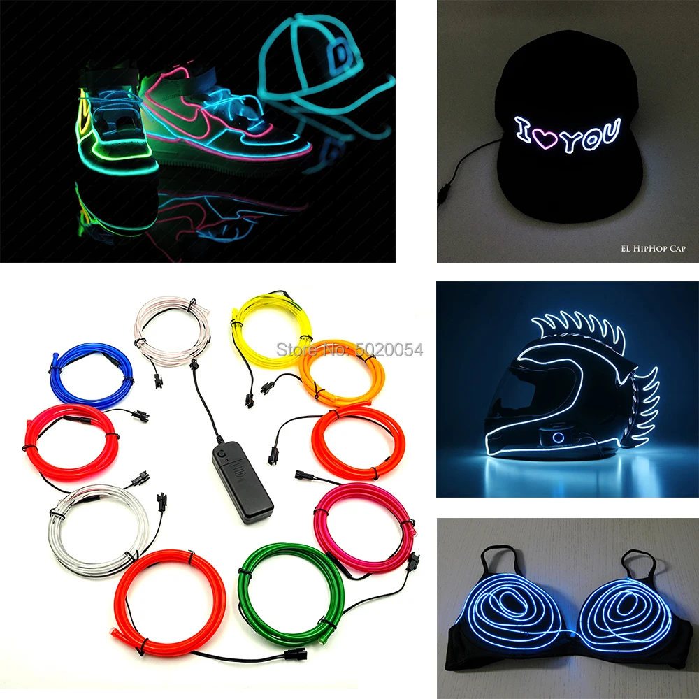 

Neon Thread 5M Long 5.0mm EL Wire Rope Tube Valentine's day Decor Led Wire Waterproof Night Lights DIY Fashion Show