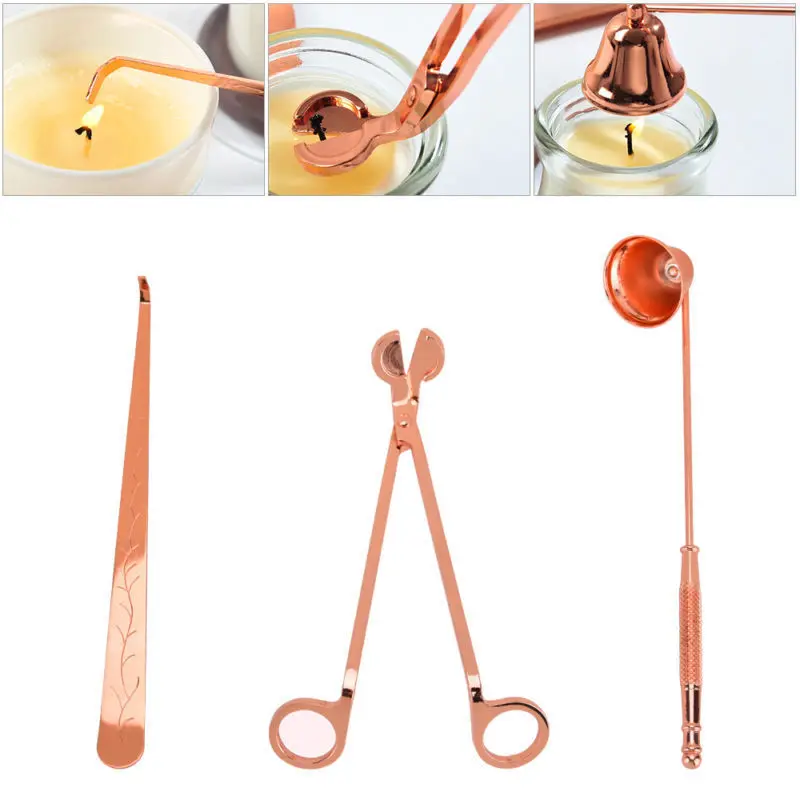 6 Pieces / 2 Set Silver Golden Tone Candle Snuffer Candle Accessory Set, Stainless Steel Candle Snuffers (Silver Golden)