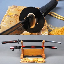 Black Blade Samurai Sword Japanese Katana Handmade Full Tang Sharp Espada Tameshigiri Sword High Carbon Steel Iaido Train Knife
