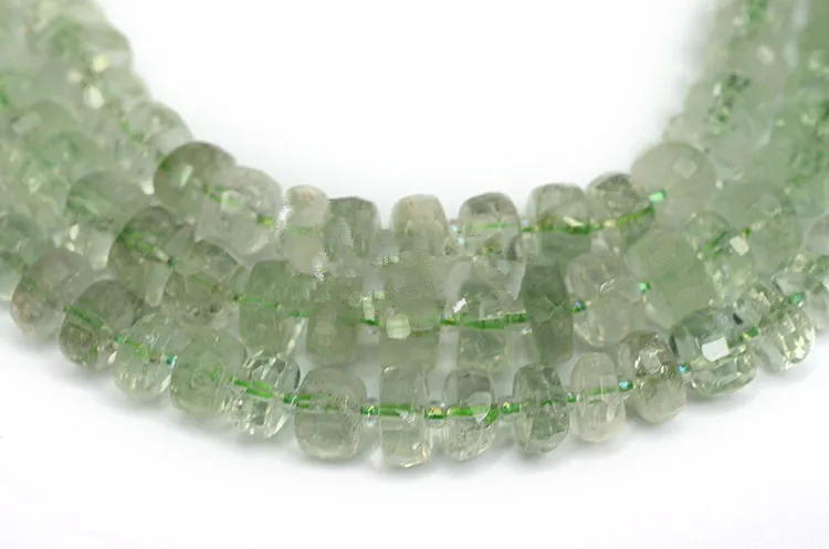 

green crystal faceted roundel 6*10mm 15" for DIY jewelry making loose beads FPPJ wholesale beads nature gem stone