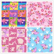 145*90 см мультфильм розовый леопард водонепроницаемое полотно из полиэстера для лоскутное ПВХ DIY шитье скатерть сумка плащ