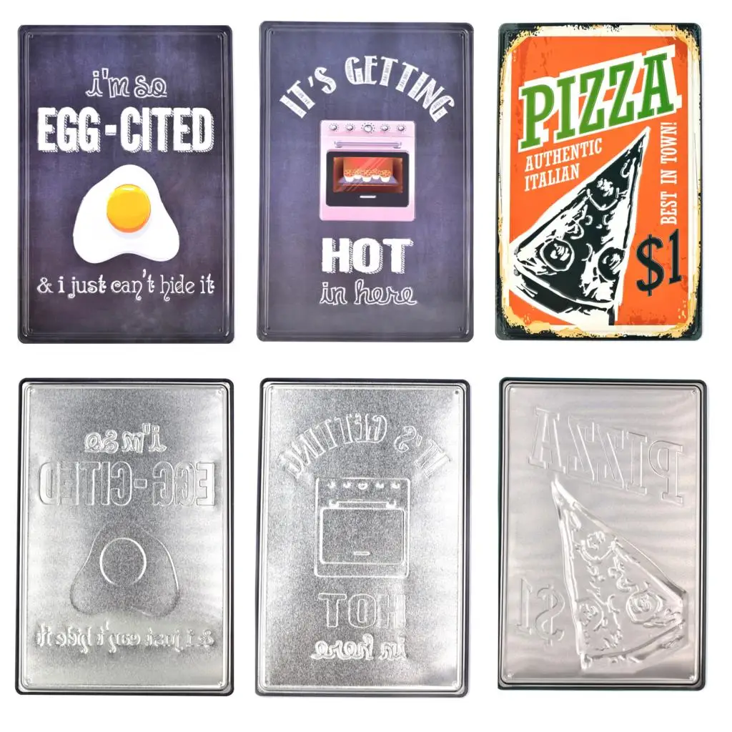 

Pizza 3D Embossed Metal Sign Bar Cafe Decor Metal Tin Sign Vintage Home Decor Tin Sign Retro Metal Plaque Classic Metal Plate