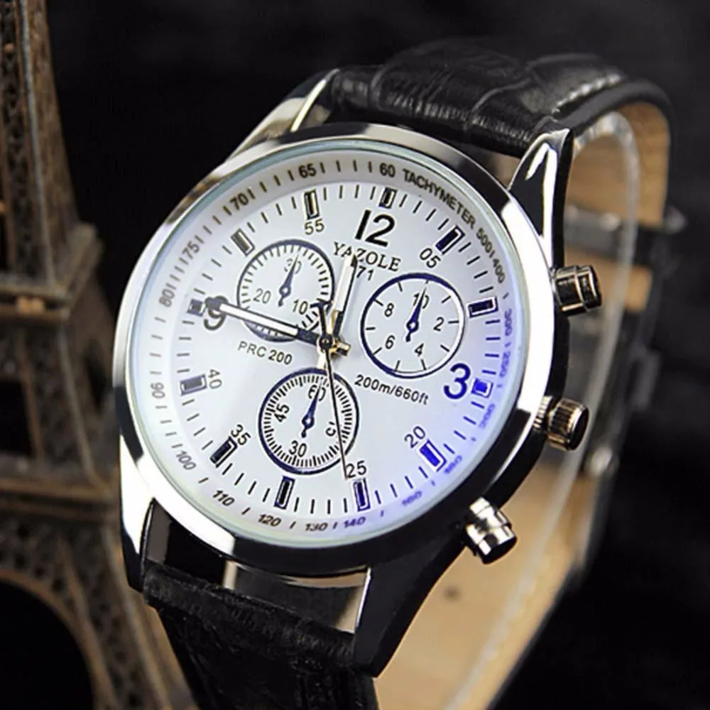 

Luxury Men Fashion Watches Leather Band Quartz Analog Sport Wrist Watch #A