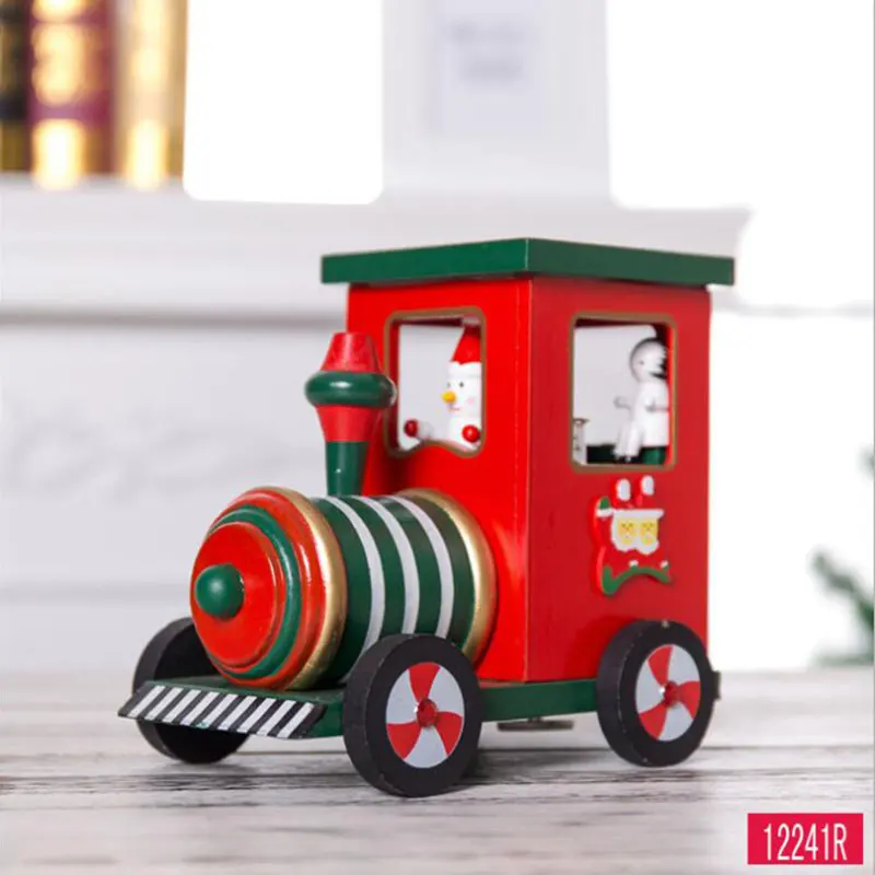 

DIY Music Box Wood Train XMAS For Kids Toy Gift Table Ornament Toy 2018 Christmas Decorations For Home Gift Desktop Decoration