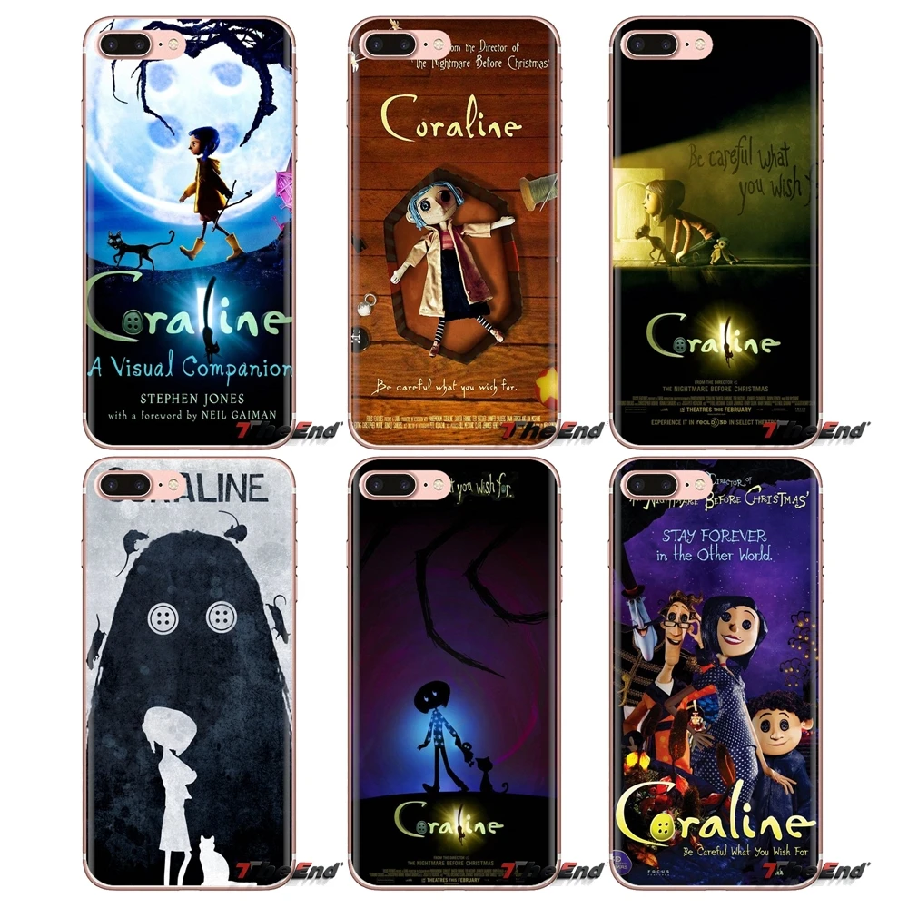 Cartoon Coraline Movie Art For Samsung Galaxy S3 S4 S5 Mini S6 S7 Edge S8 S9 S10 Plus Note 3 4 5 8 9 TPU Transparent Shell Cover |