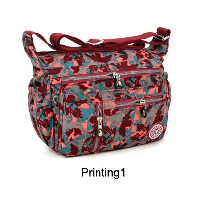 Новые женские сумки-мессенджеры для женщин, водонепроницаемые нейлоновые сумки, женские сумки через плечо, женские сумки через плечо - Цвет: Printing 1