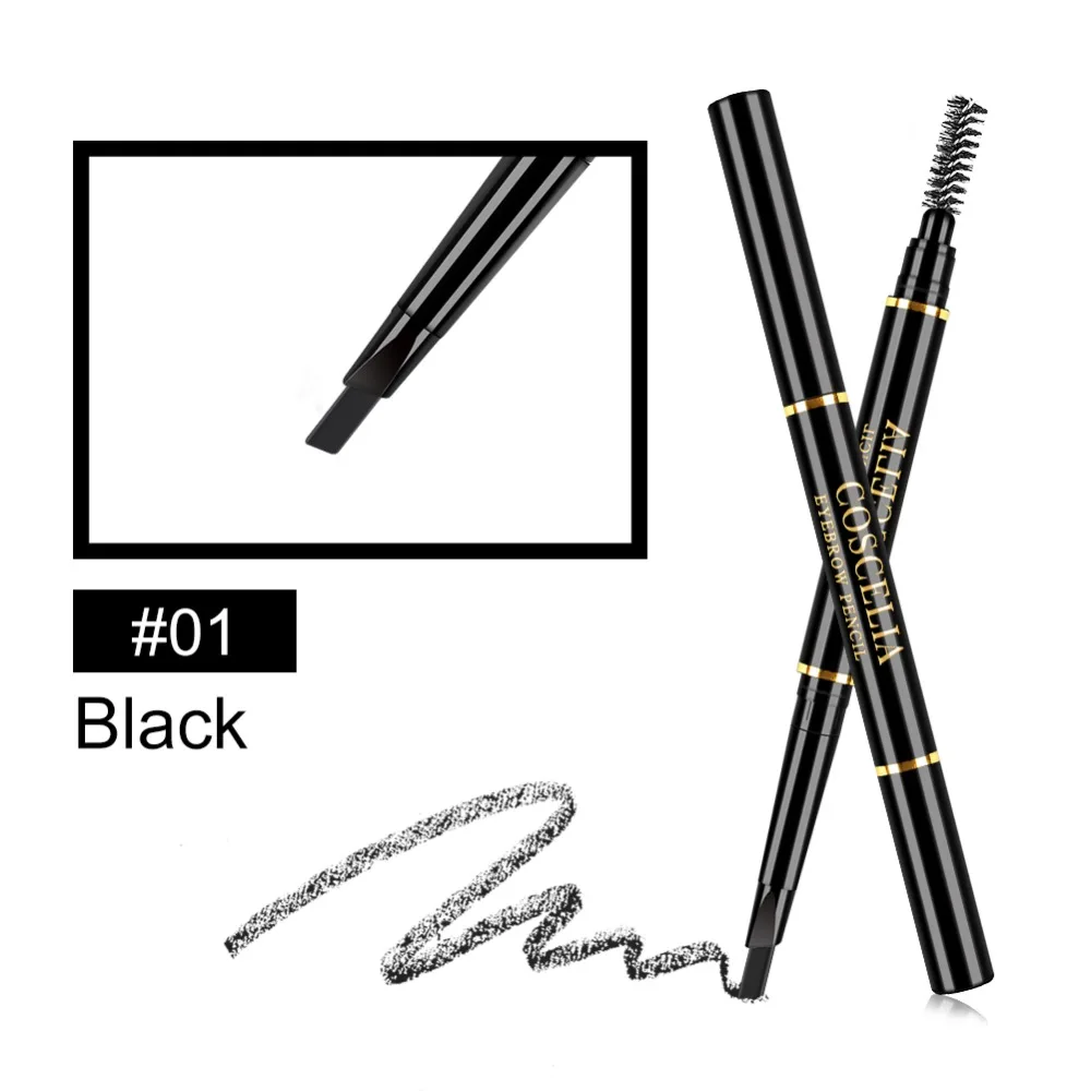 COSCELIA, Водостойкий карандаш для бровей, 6 цветов, стойкий карандаш для бровей, черный, коричневый, тени для бровей, макияж, набор для бровей