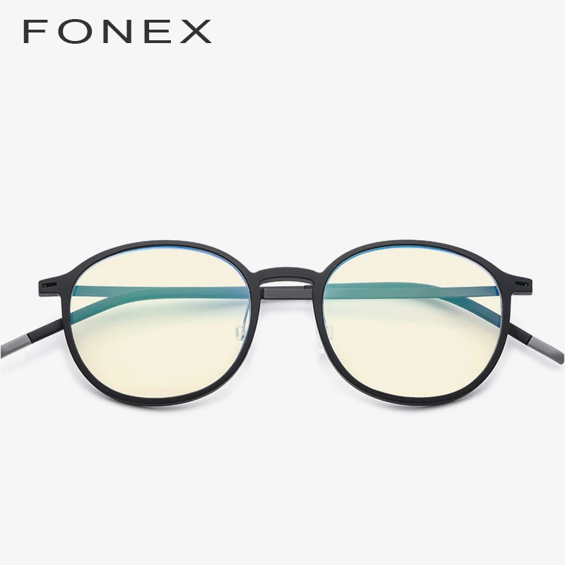 

FONEX TR90 Anti Blue Light Glasses Frame Men Radiation Protection Spectacles Round Gaming Computer Eyeglasses for Women AB02