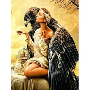 

Diamond Painting Cross Stitch woman DIY Diamond Mosaic Kit Square Diamond Embroidery Patterns rhinestone Wall Art Painting eagle