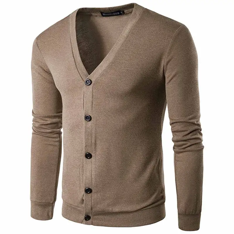Spring Autumn Knitwear Men Male Cardigan Sweater Long Sleeve V Neck ...