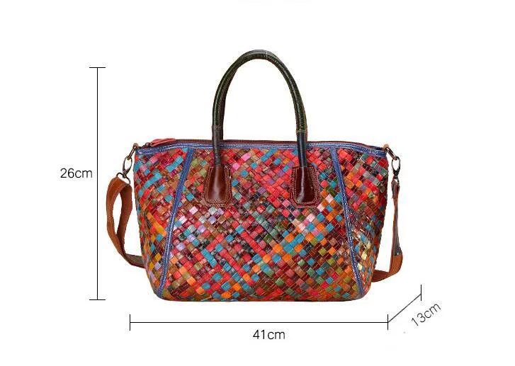 Сумки San maries Новые Модные Разноцветные сумки из натуральной кожи сумки с витым декором женская сумка через плечо сумка-мессенджер красочная Сумочка женская