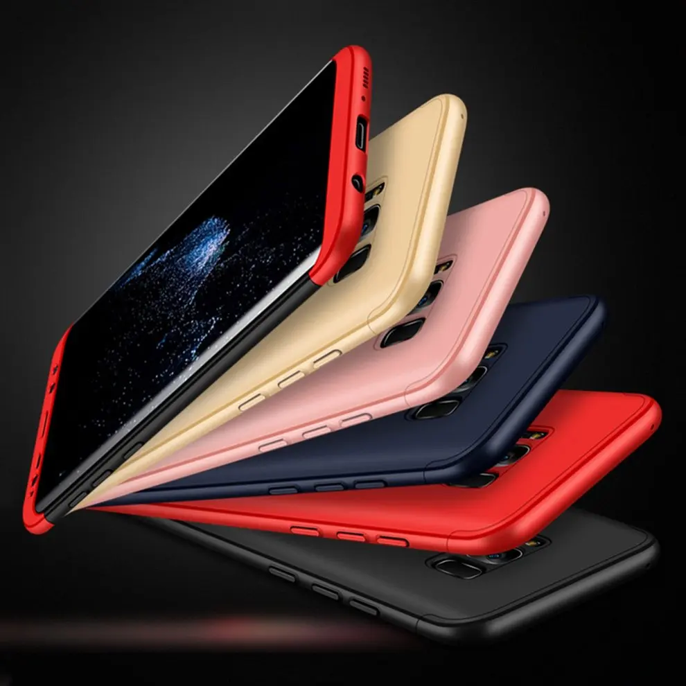 

8 Pcs Ultra Slim Hard Case Full Protective Phone Cover Red Black Shockproof Case Cover For Samsung Galaxy S8 S8 Plus Hot Sale