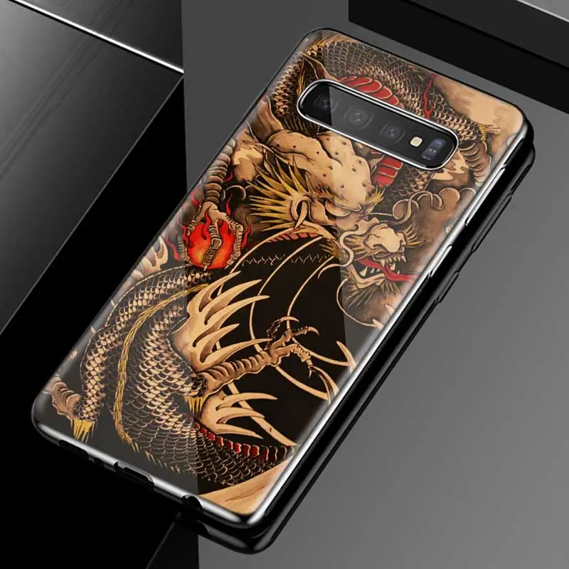 Dragon Ball Z тату мультфильм чехол для samsung Galaxy S10 5G S10e S9 S8 Plus Note 9 10 105G Plus A50 A30 A70 закаленное стекло чехол - Цвет: 06