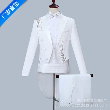 

2020 men leisure tuxedo suits large chorus suits hosted magic command stage dress