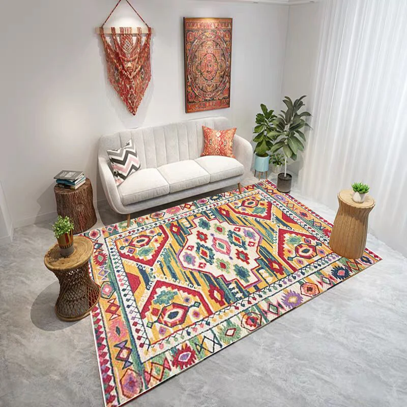 Этнический стиль ковры для гостиной дома Винтаж спальня ковер на диван кофе Настольный коврик большой настроить пол мат марокканские ковры