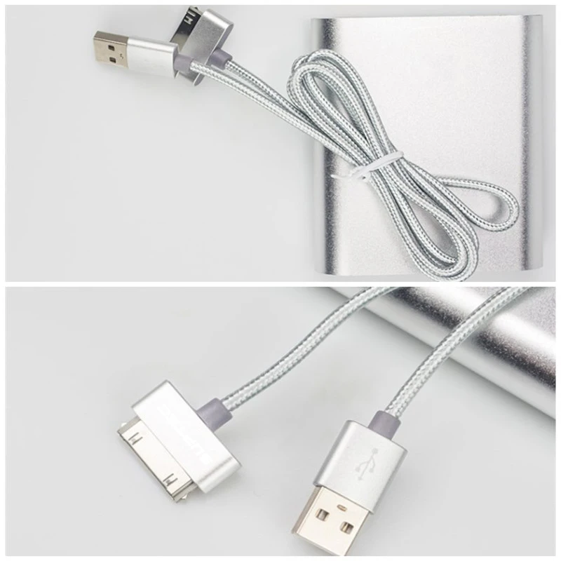 Suptec 30 Pin USB кабель для iPhone 4S 4, металлический штекер, нейлоновая оплетка, кабель для зарядного устройства, 2А, шнур для быстрой зарядки и синхронизации данных для iPad 2