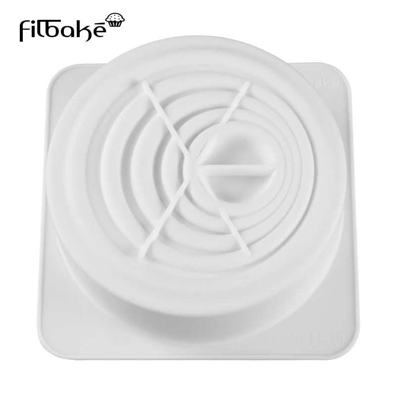 

FILBAKE 3D DIY Round White Silicon Cake For Chocolate Cake Mold Mousse Circular Ripple Dessert Sandblasting Treatment Mould
