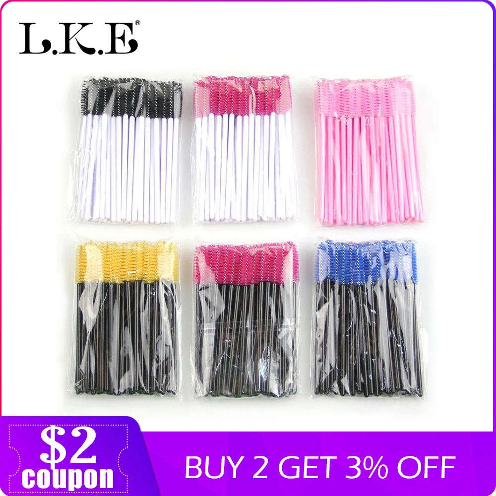 

Makeup Brushes 50pcs Eyelash brushes Disposable Make Up Brush Mascara Applicator Wand Eye Lashes Cosmetic Beauty Makeup Tools