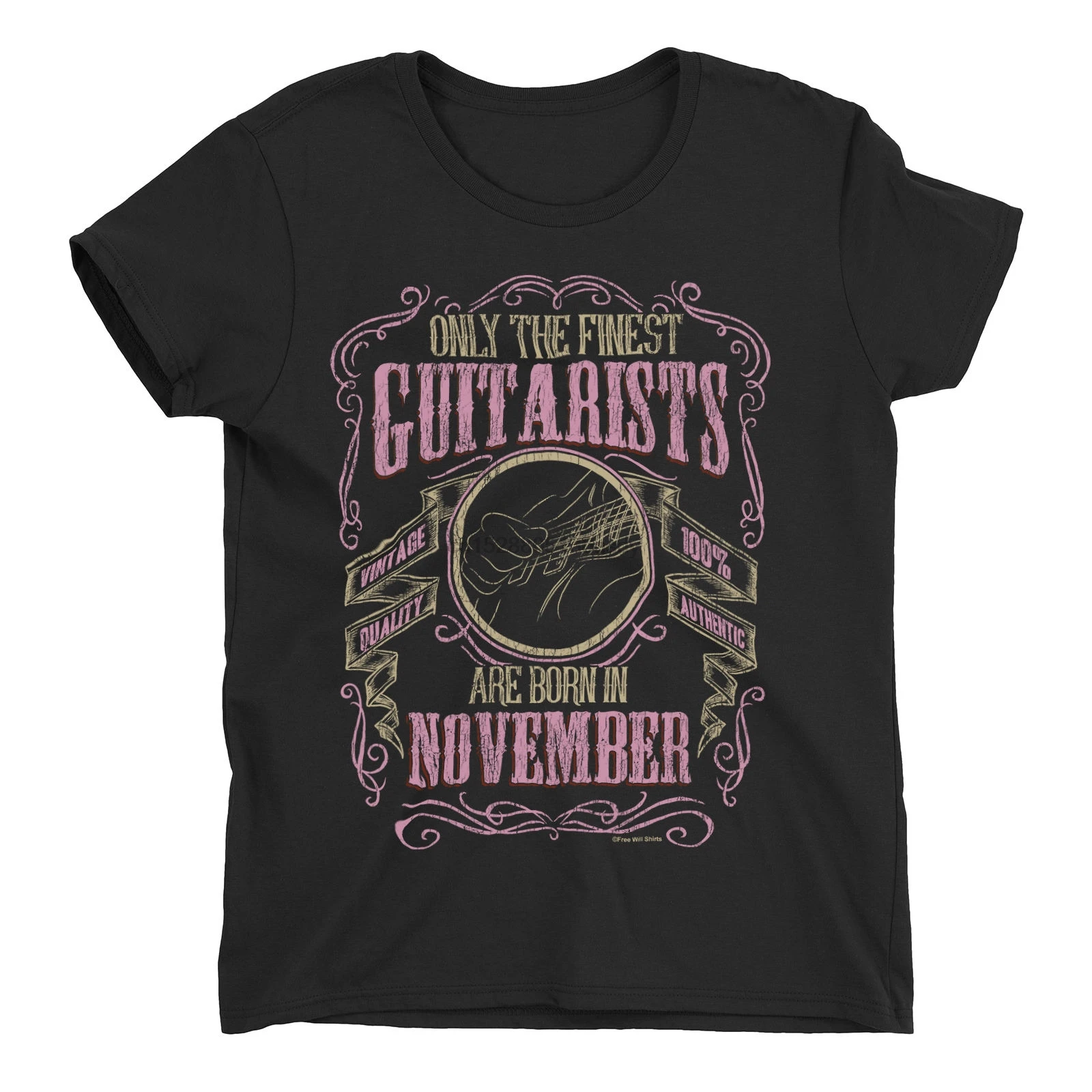 

2019 Cool Tee Shirt men GUITAR T-Shirt Finest Guitarists Born in NOVEMBER Music Birthday Womens Summer T-shirt