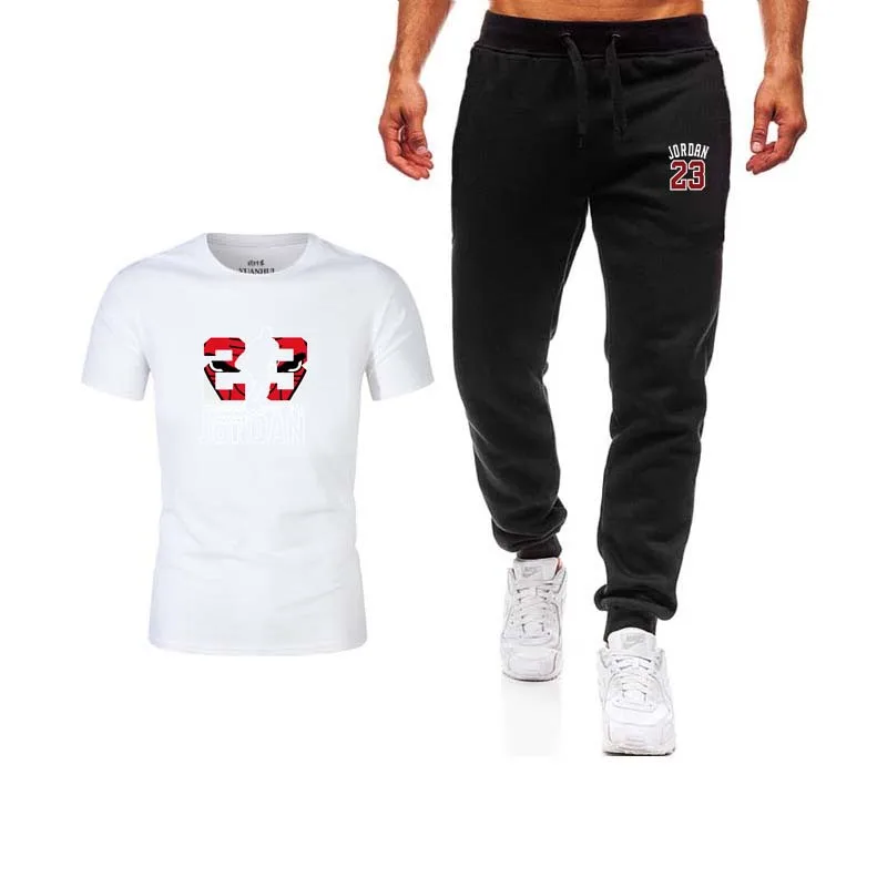 

2019 new LOGO brand solid color T-shirt men's black and white 100% cotton T-shirt suit summer skateboard T-shirt suit