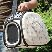 Cat Pattern Blue Dog Carrier Bag Portable Cats Handbag Foldable Travel Bag Puppy Carrying Shoulder Pet Bags - Цвет: as pictute