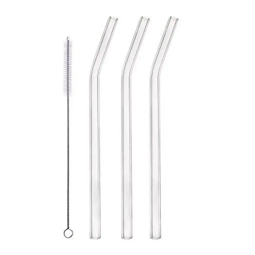 

100% brand new and high quality Reusable Glass Smoothie Straws Drinking Straws for Milkshakes Frozen Drinks pqw0720