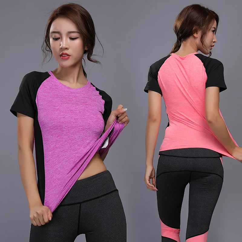 

Quick-drying Slim Yoga Top Ladies Sports T-Shirt Gym Sweatshirt Yoga Fitness Shirt Execution T-Shirt Ms. Mountaineering