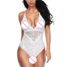 YOUYEDIAN Для женщин с глубоким v-образным вырезом, одежда для сна, сексуальный кружевной комплект нижнего белья для девушек, кружевное белье с открытой спиной нижнее белье Teddy с низким вырезом на спине Bodydoll# y30