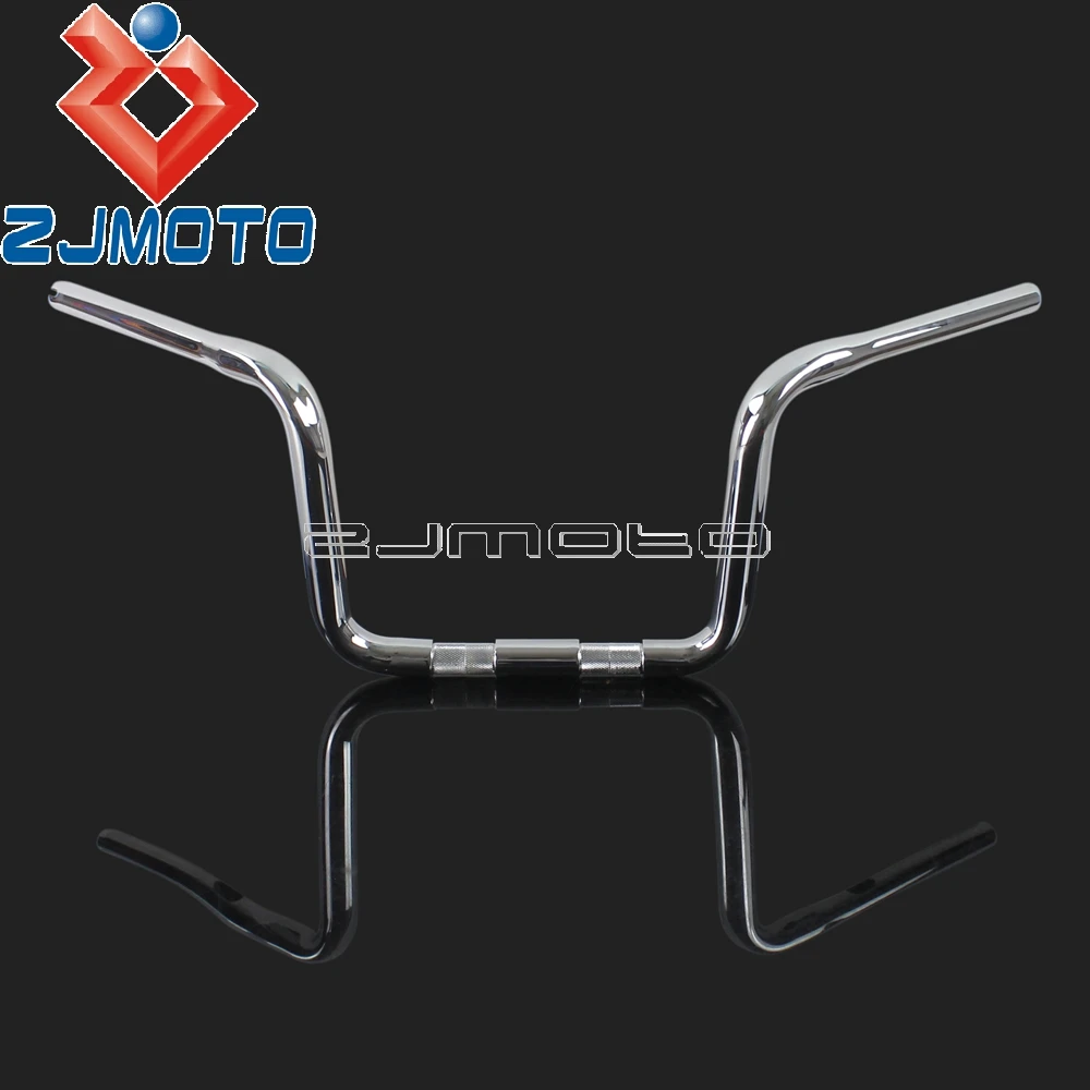 Chrome 1 1/4" Bar 10" Rise Ape Hanger Handlebars For Harley Softail