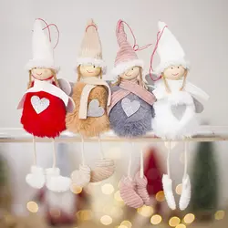 1 шт. Рождественский орнамент на Рождество подвесной кулон мини игрушка украшения Ангел плюшевая кукла Новогодний подарок кулон для дома