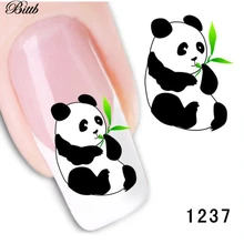 Bittb 2 шт милые панды наклейки для ногтей переводные наклейки для ногтей s DIY Наклейка для ногтей Французский маникюр аксессуары инструменты