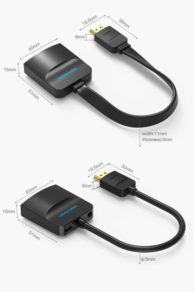 Vention HDMI to VGA Adapter цифро-аналоговый аудио-видео кабель конвертер HDMI VGA разъем для Xbox PS4 портативных ПК ТВ коробка