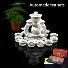 Креативный автоматический чайный сервиз, Цзиндэчжэнь голубой цветочный Фарфор Чайный горшочек, чашка Пуэр китайский кунг-фу набор для чая в гостиной