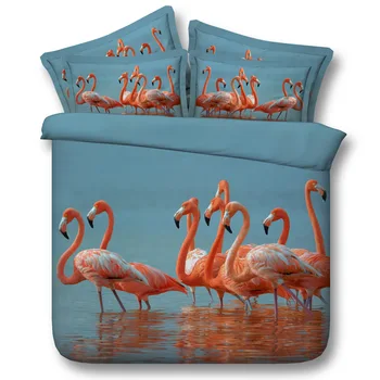 

Flamingo in the water Digital print Bedding Set Quilt Cover Design Bed Set Bohemian a Mini Van Bedclothes 3pcs JF172