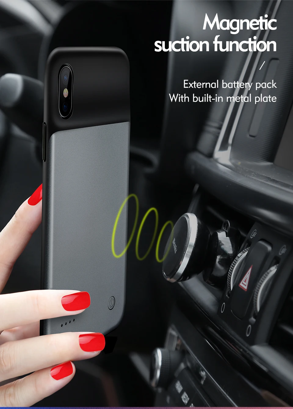 External Battery Pack + Magnetic Function For iPhone X Cover Wholesale Luxury Liquid Smart Blank Mobile Phone Case For iPhoneX (12)