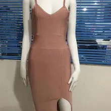 Новинка года, черное, красное, синее, оливковое, кофейное Бандажное платье для вечеринок, платье+ костюм