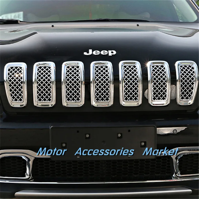 New Chrome Front Grille Mesh Cover Bezel for JEEP Cherokee