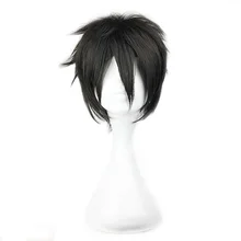 MCOSER 30 см короткие черные натуральные волосы Синтетические Полные парики высокотемпературные волокна волос WIG-586B